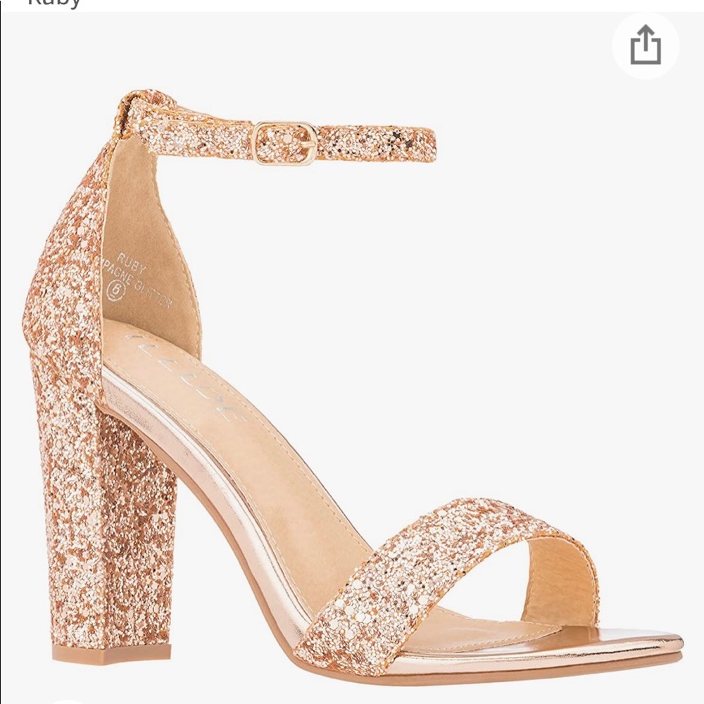 Illude Rose Champagne Glitter Heels 4”